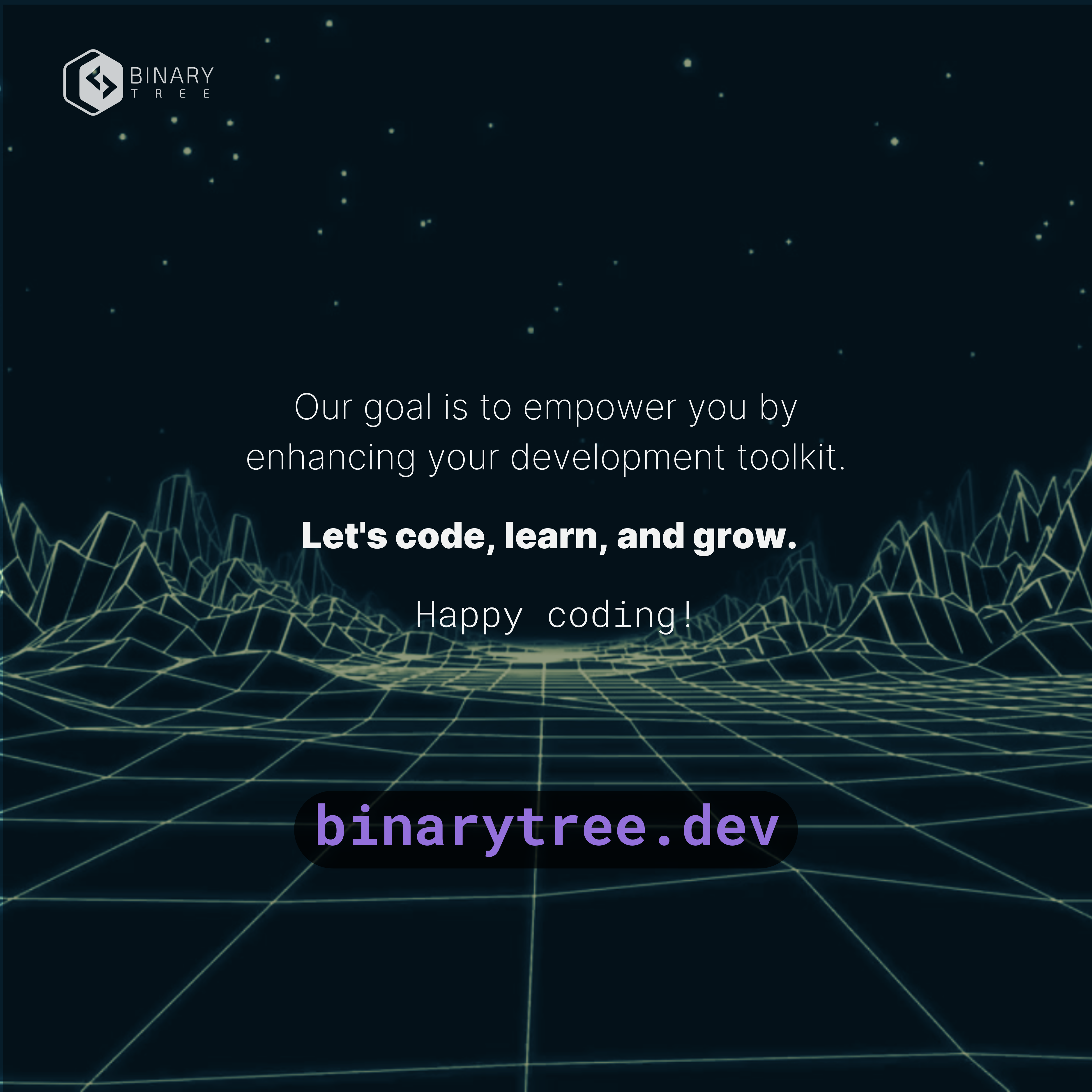 Logo of BinaryTree featuring a hexagonal icon.
